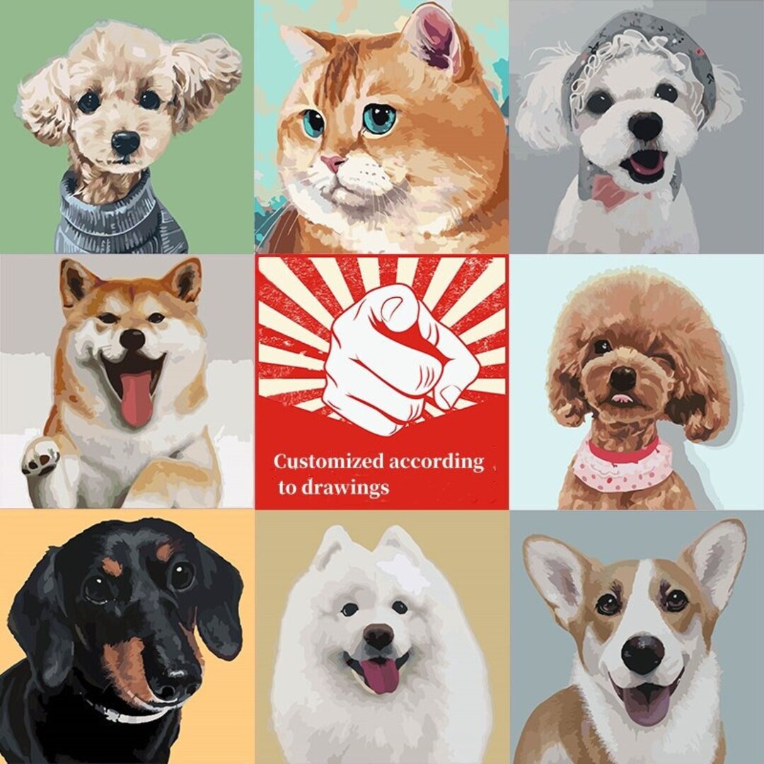 Custom Pet Digital Oil Painting/diy Custom Photo Hand Painting Etsy