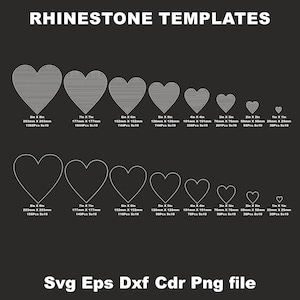 Strass Herz Bundle ss10 Vorlage, 8-Zoll-Herz Strass, Ss10 Herz SVG-Bundle, Bundle, Herz Cricut Strass, Kristallherz SVG-Design