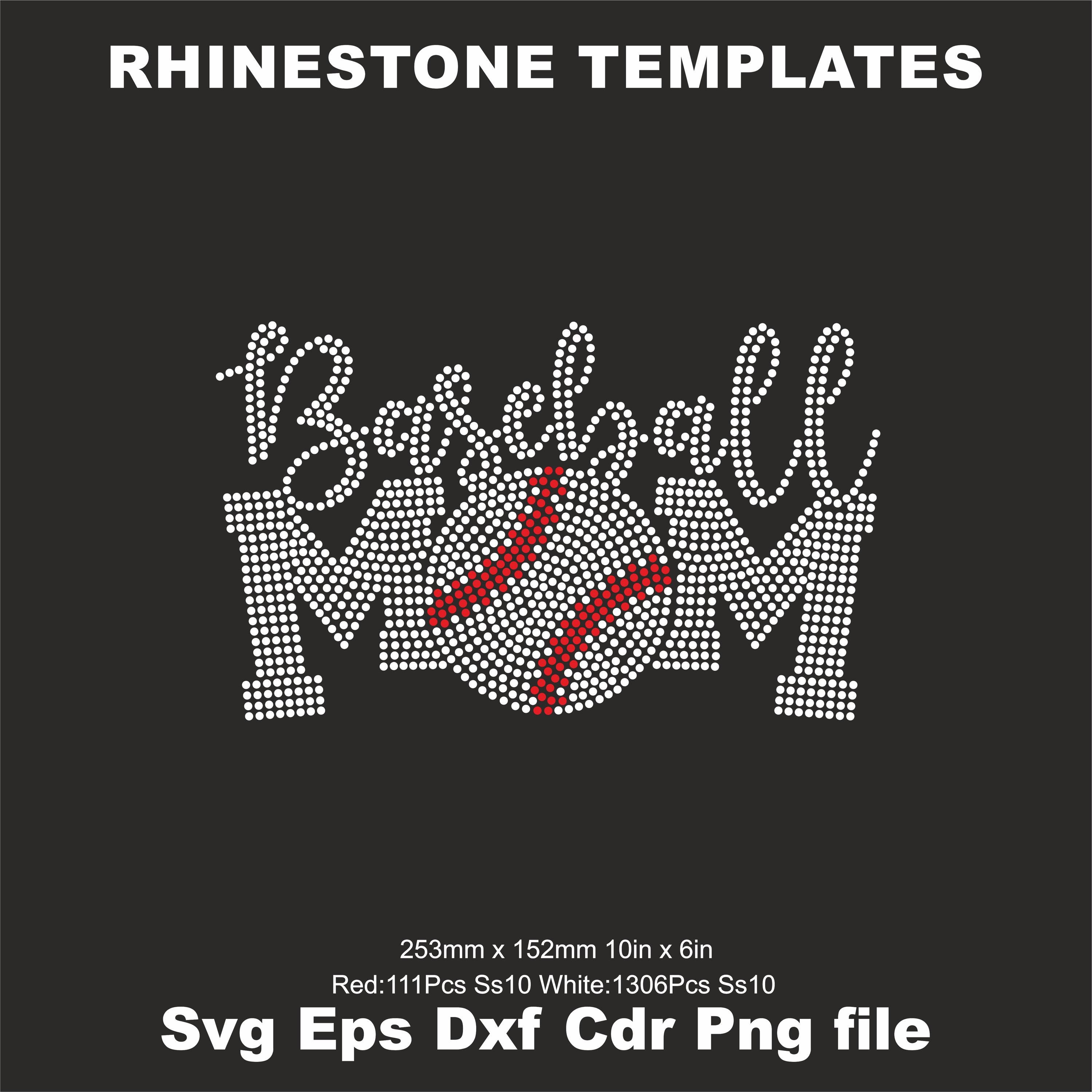 Baseball Mom Rhinestone Template SVG Ss10,baseball Mom Ball Svg ...