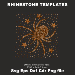 Spider Rhinestone Design Spider Scatter Rhinestone Templates Svg Ss10,rhinestone Spooky,cricut ...