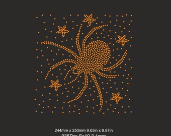 Plantillas de araña con cristales de estrás Svg SS10, cristales de estrás espeluznantes, araña de Halloween con cristales de estrás Cricut, plantillas Svg SS10, cristales de estrás Svg