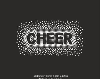 Cheer Rhinestone Template Design SVG ss10, Cheer Scattered Shirt template Rhinestone ss10 Svg Cut Cricut woman shirts svg Iron on transfer