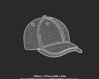 Baseballcap strass sjabloon SVG SS10, baseball hoed Svg-sjabloon, cheerleader strass sjabloon, cheer voetbal honkbal strass,