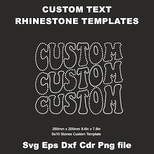 Custom Rhinestone Lettering, Rhinestone Svg, Rhinestone Template Text, Custom Bling, Svg Template Text, Custom Svg, Rhinestone designs