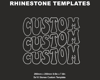 Benutzerdefinierter Strass-Schriftzug, Rhinestone-Svg, Rhinestone-Vorlagentext, benutzerdefiniertes Bling, svg-Vorlagentext, benutzerdefinierte svg, Rhinestone-Designs
