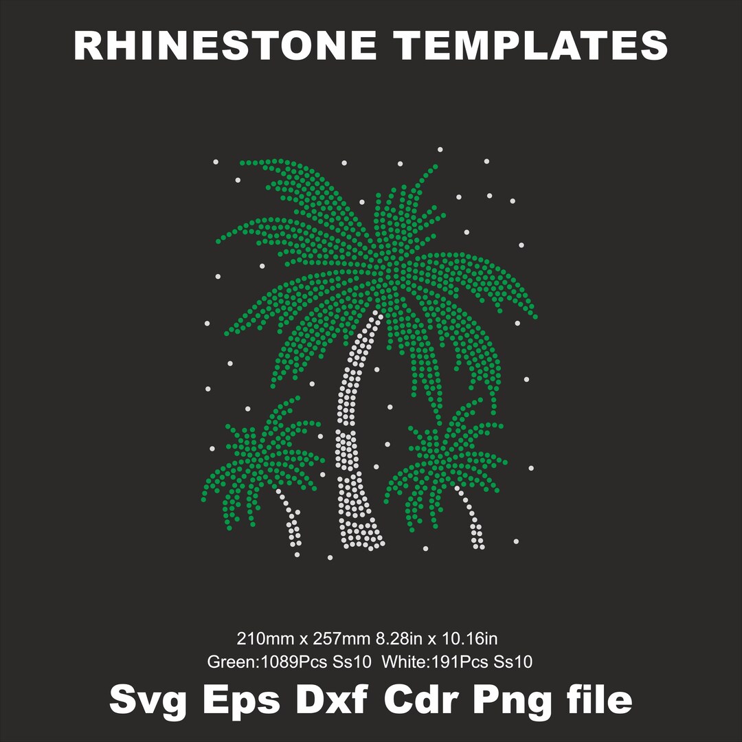 Palm Tree Rhinestone Templates Ss10,palm Tree SVG Template,summer ...