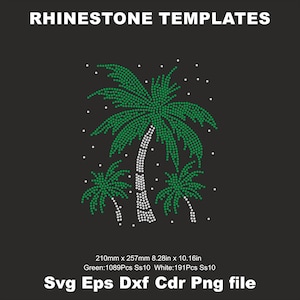Palm tree Rhinestone Templates SS10,Palm tree SVG Template,Summer Rhinestone Cricut ,Rhinestone Tshirt Templates,Rhinestone Svg,Cut file