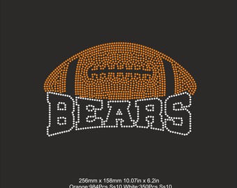 Bears Cheer Rhinestone template,Svg Bears Football ss10 Rhinestone Bears woman shirts svg Cheer Iron on transfer Svg File for Cricut Pattern