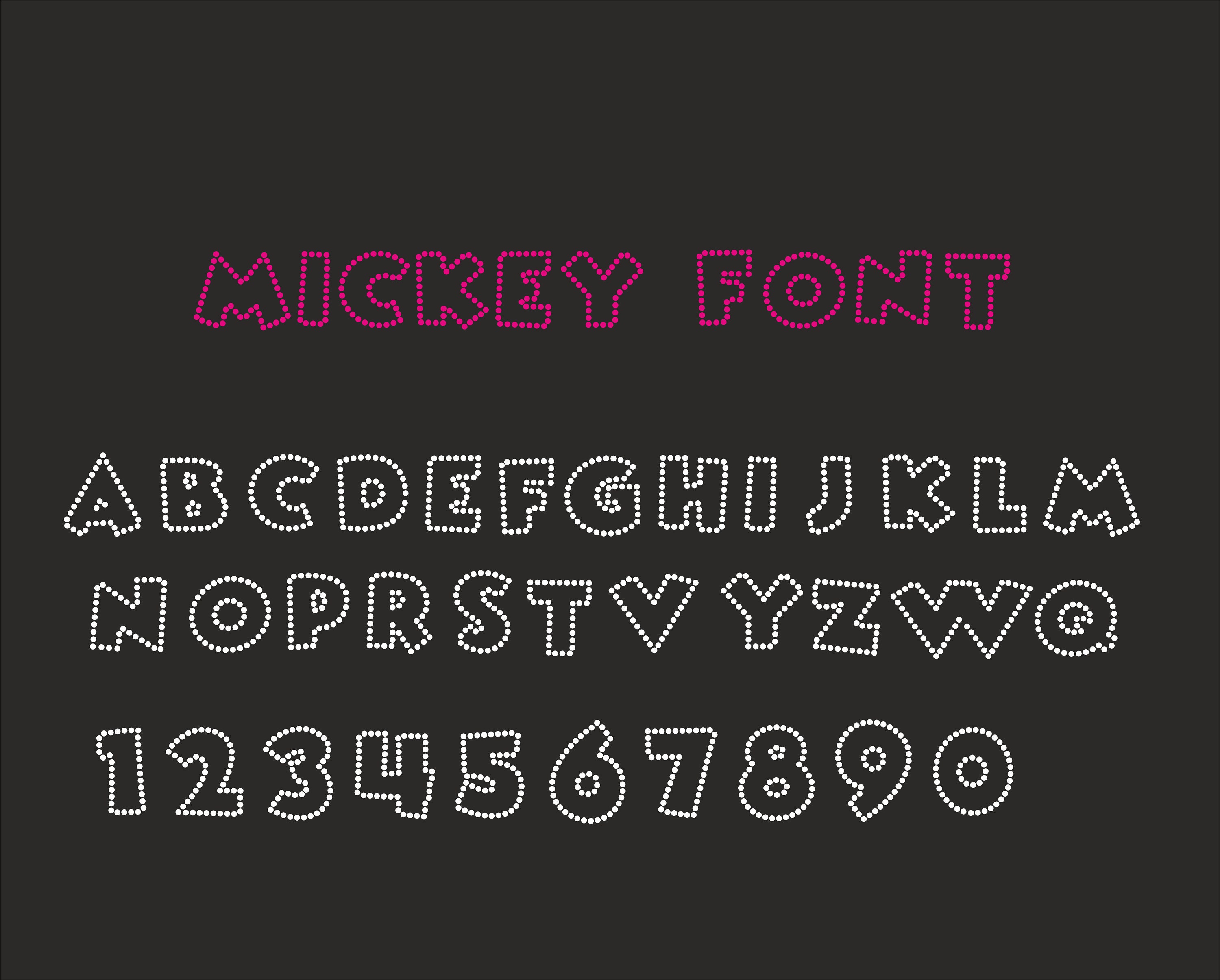 Mickey Rhinestone Font Rhinestone Alphabet Templates Letters Disneyland Font Alphabet Font ...