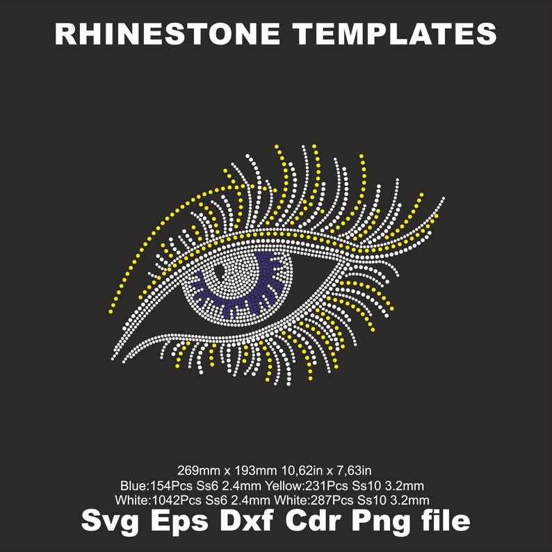 Eye Rhinestone SVG Template,blue Eye Shirt Svg Dress Patterns Ss6 Ss10 ...