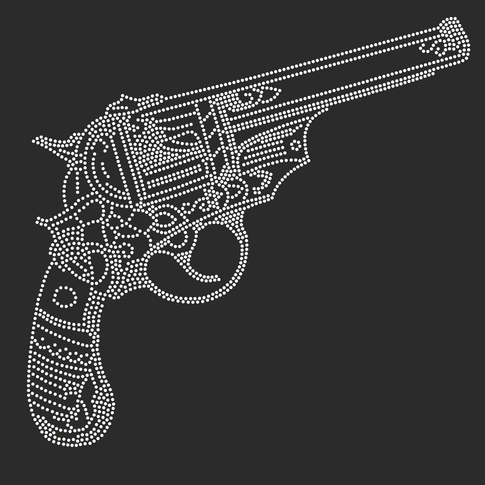 Top Gun Rhinestone Transfer Pistol Rhinestone Template Svg Ss6 Gun Rhinestone Iron on Transfer ...