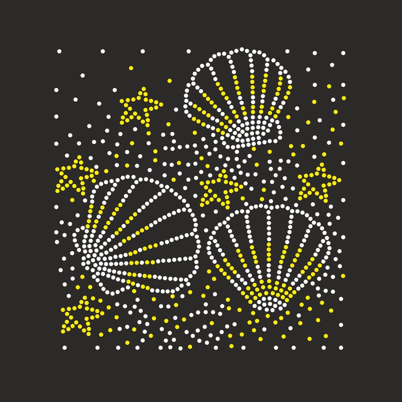 Shelline Svg Seashell Rhinestone Template Ss10 Svg, Shell Svg Rhinestone, Sea Shell ...