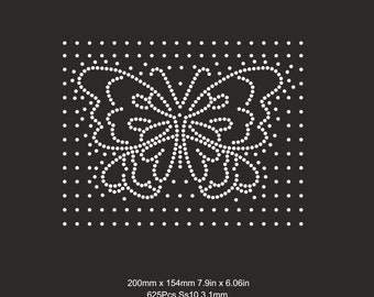 Butterfly Rhinestone SS10 Template,Butterfly Bling ss10 Template SVG,Cut File Rhinestone Cricut Silhouette,Bling Template,Digital Download