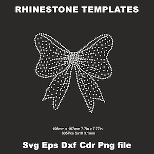 Rhinestone Ribbon Bow Template ss10 SVG Template,Rhinestone Cheer Ribbon iron on transfer,Rhinestone Cheer Bow,cricut silhouette,rhinestone