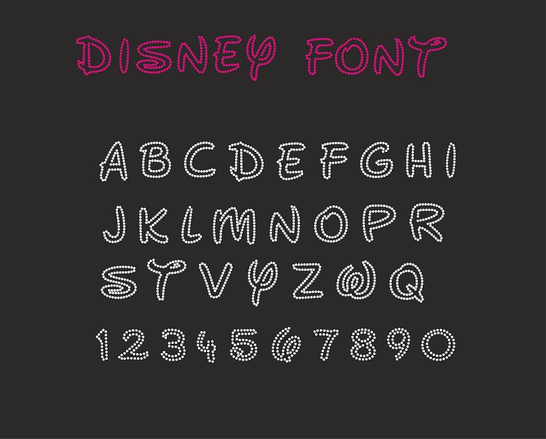 Rhinestone Templates Letters Disneyland Font Alphabet Font Etsy