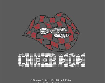 Lip Cheer MOM Rhinestone Template ss10 Svg,Cheer Template,Cheerleader mom Rhinestone Rhinestone,Cricut Lip Cheer mom iron on transfer svg