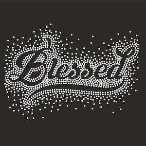 Plantilla de diamantes de imitación bendecidos para cortar SVG SS10 Transferencia de diamantes de imitación para planchar Camisas de mujer bendecida svg, Plantilla Bling, Descarga digital