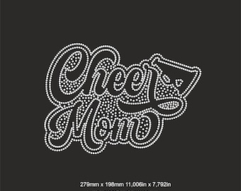 Cheer MOM Strass sjabloon ss10 Svg, Cheer moeder vrouw shirts svg, cheerleader strass, Cheer strass, opstrijkbare overdracht Cheer Mom bling