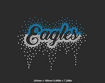 Eagles Scatter Flow Rhinestone template, Eagles cheerleader fan,leotard,gradient fill ss10 Cheer Eagles Rhinestone template,Cricut Svg Png
