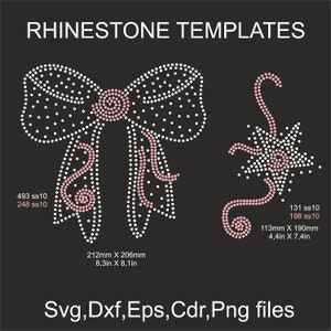 Rhinestone Ribbon template,Cricut Ribbon Bow, Rhinestone Bow, Rhinestone Ribbon, for Cutting SVG, Star, SS6 SS10 Rhinestone Silhouette