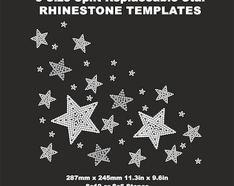 RhineStone Templates Star 5 Size Split Replaceable STAR ss10 ss6 Design DOWNLOAD Rhinestone CUT Template File Eps,Png cricut rhinestone svg