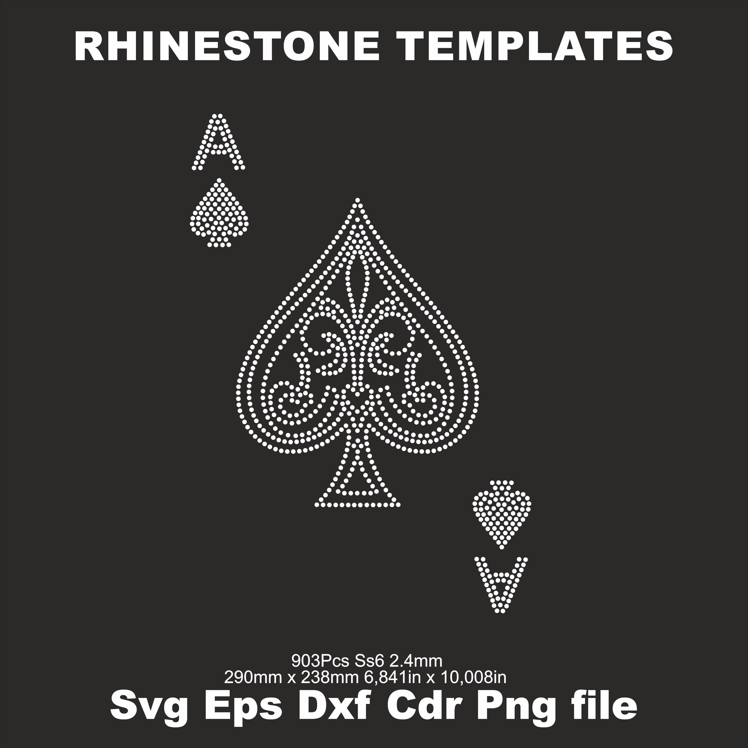 Ace of Spades Poker Lucky Playing Card Casino Rhinestone Ss6 Svg ...