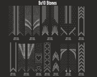 12 Cheer Bow 3 inch Rhinestone Templates, ss10 rhinestones, V tail, 3 inch, various patterns, digital download, svg, eps, png, dxf