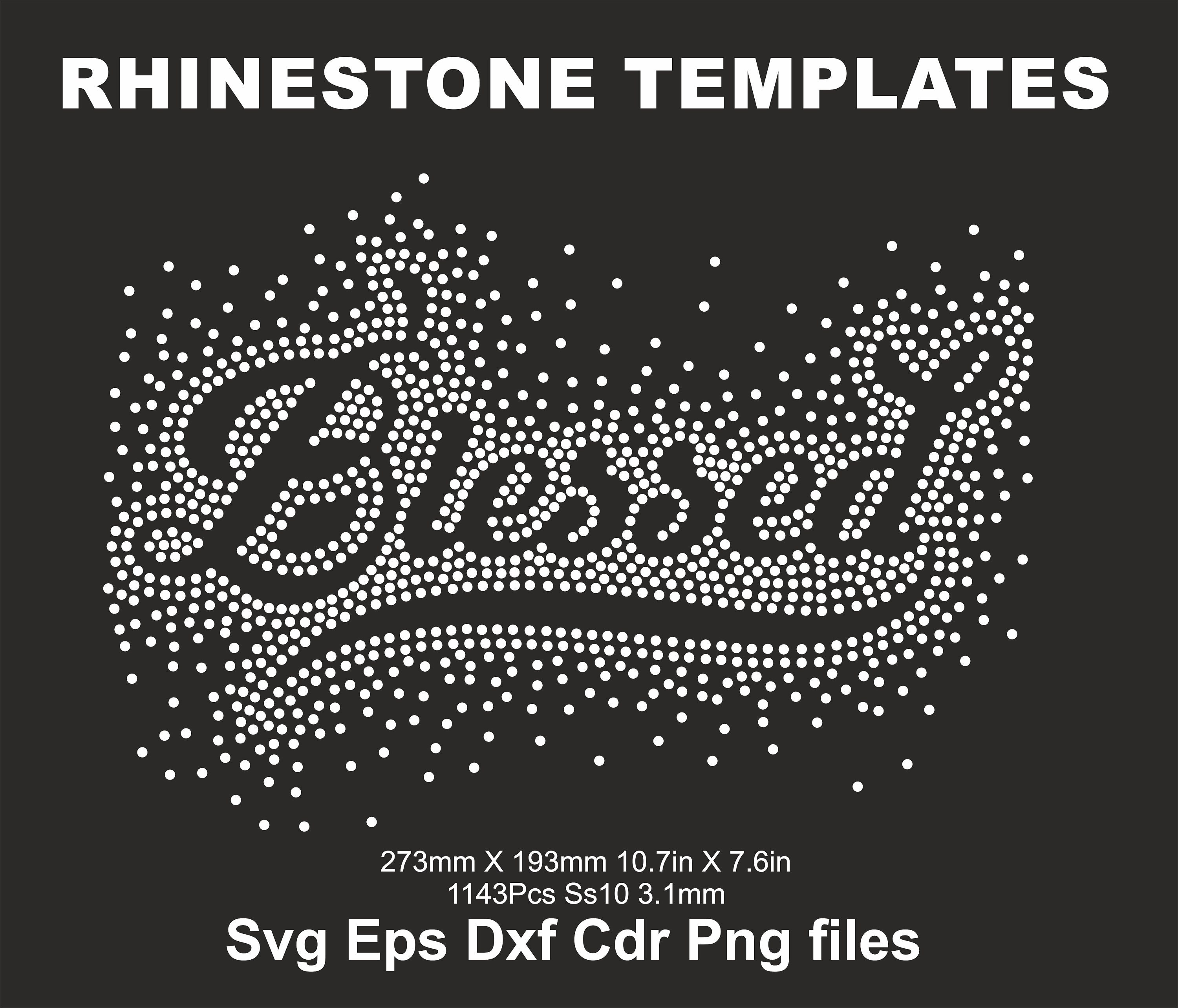 Blessed Rhinestone Template Cutting SVG SS10 Rhinestone Iron on ...