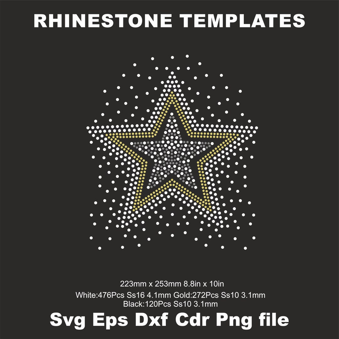 Rhinestone Star Sprey Scatter Templates,star Rhinestone,ss10,ss16,star ...