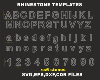 Alphabet Strass Vorlage svg ss6, Strass Schrift Muster svg, Aufbügeln Buchstaben Strass Design, svg Datei für Cricut