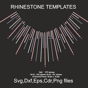 rhinestone template necklace collar cut file,bling design download,silhouette cuttable file svg digital cutting machine Svg template Hot fix