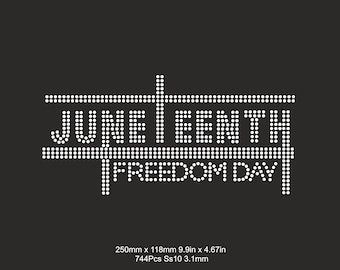 Juneteenth strass SS10, modèles de strass liberté, Black Girl Juneteenth chemises svg modèle coupe fichier Svg cricut fer sur le transfert