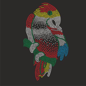 Parrot  RhineStone Template svg Heart Bird woman shirts svg Iron on transfer template Fashion Design ss10 Ss6 Rhinestone CUT TEMPLATE