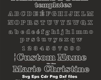 Rhinestone Alphabet Template 1in ,Name Rhinestone,Letters Rhinestone 1in,Font Rhinestone,Cricut Svg Dxf SS6 2mm Cricut Rhinestone