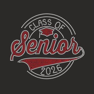 Rhinestone Senior 2026 ss10 SVG Template,Class of 2026 Senior Shirt bling Rhinestone, iron on transfer Senior Bling Svg File for Cricut image 2