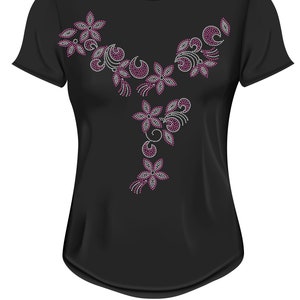 Rhinestone Flowers split Dress Necklace Collar ss10 ss6 Cut file,bling design cuttable file svg cutting machine Svg template