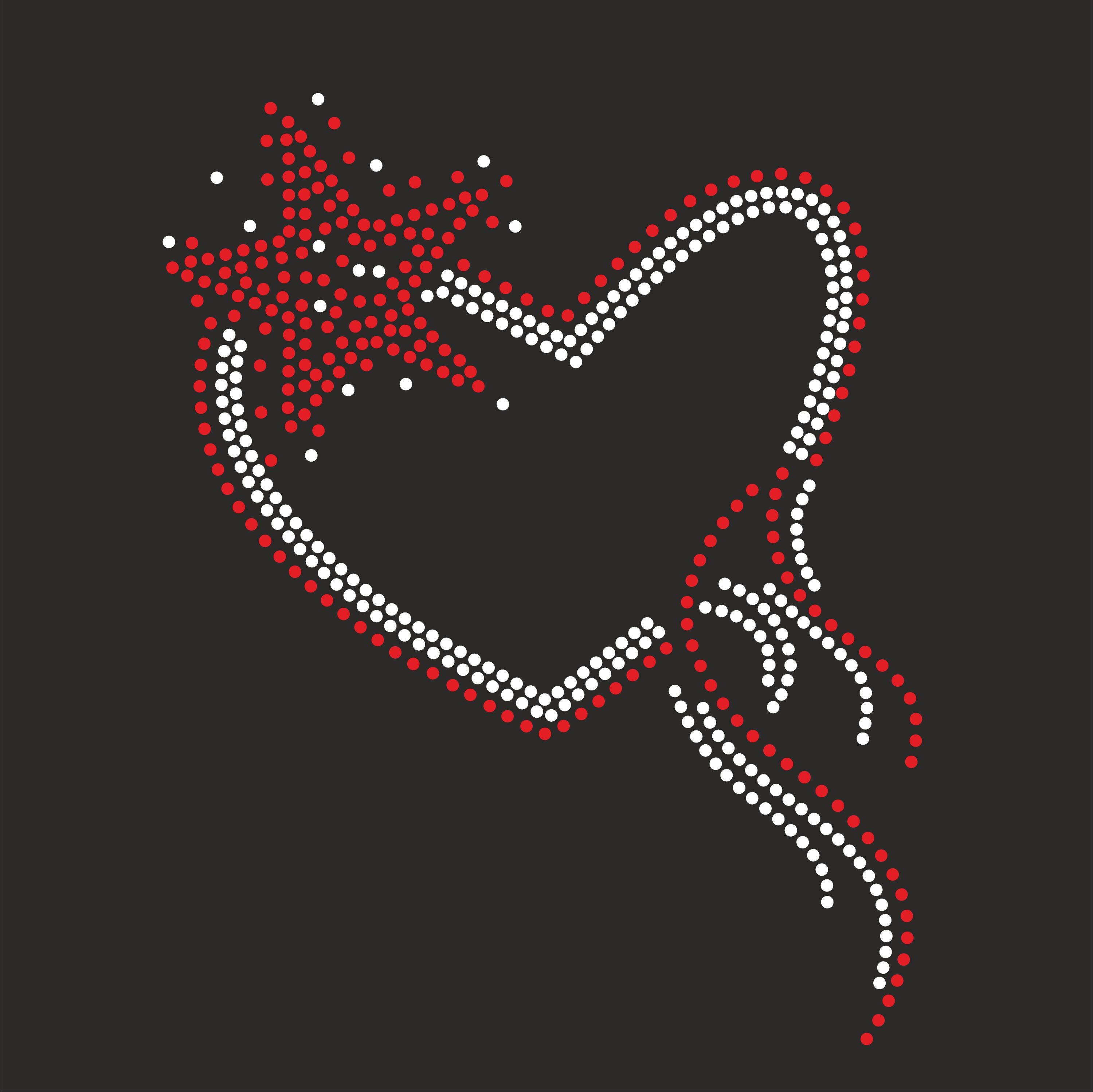 Heart With Tail Rhinestone Template Svg Ss10 - Heart Rhinestone