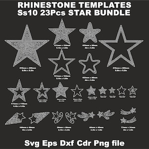 Rhinestone Star Bundle 23 ,Star Rhinestone, Ss10, Star Svg Bundle, Star crystal Bundle ,Star Cricut rhinestone,Crystal Star SVG Design