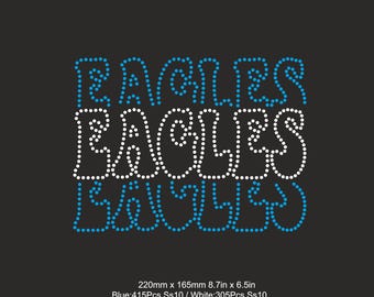 Eagles Rhinestone Svg Ss10 template - İron on transfer Eagles SVG Rhinestone Pattern - Cheer Football Rhinestone template,woman shirts svg