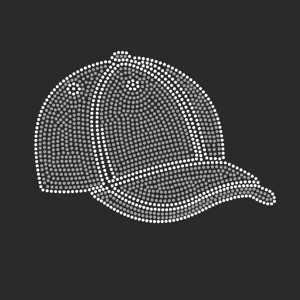 Baseball Cap Rhinestone Template SVG Ss10,baseball Hat Svg Template ...