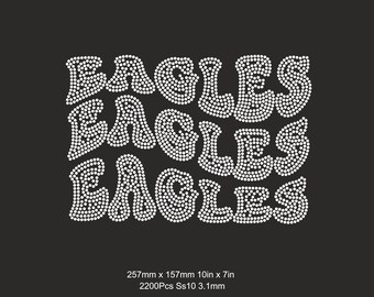 Eagles Cheer Rhinestone template,Svg Eagles ss10 Rhinestone Template,Eagles Cheerleader Rhinestone  Iron on transfer Cricut templates Svg