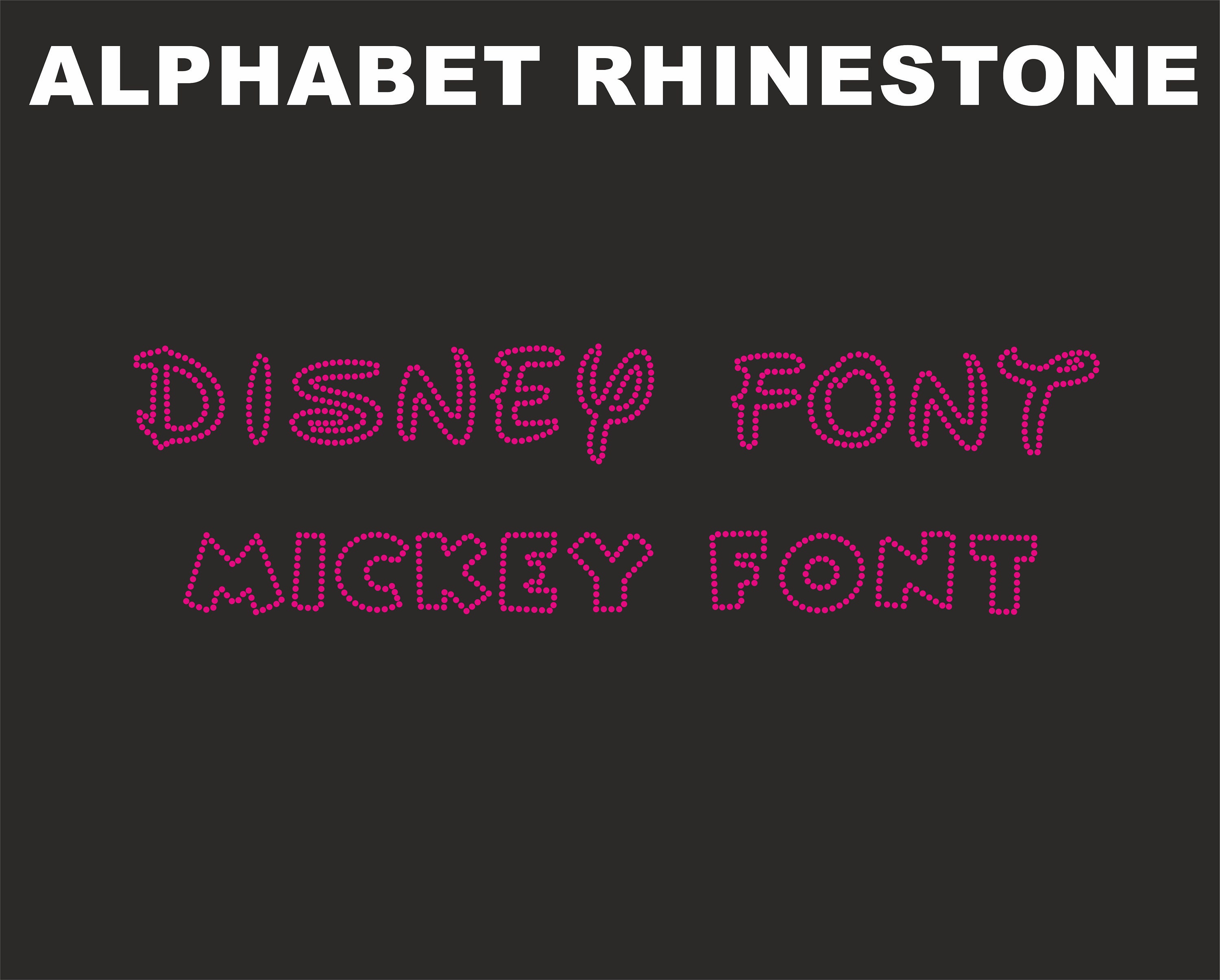 Mickey Rhinestone Font Rhinestone Alphabet Templates Letters Disneyland Font Alphabet Font ...