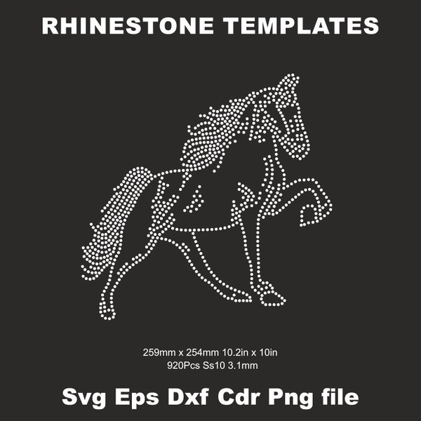 Horse Rhinestone Template, Rhinestone Animal SVG,Rhinestone Horse Cut File,ss10,Svg -Silhouette ,Bling Template ,Digital Download ss10