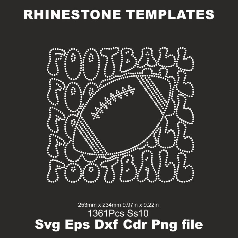 Football Cheer Rhinestone Template SVG Ss10,football Ball Woman Shirts ...