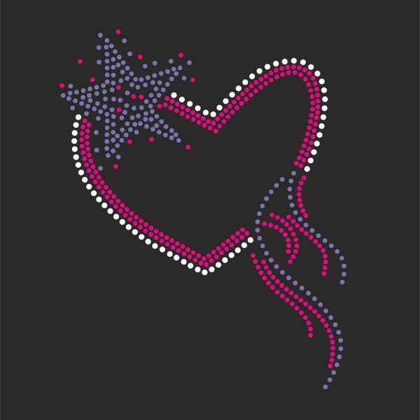 Valentines day Comet Star Rhinestone template,Rhinestone tshirt fashion template  Rhinestone CUT TEMPLATE File in Svg cricut rhinestone svg