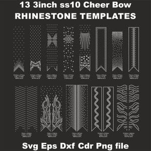 13 3 pouces Cheer Bow modèle strass Svg ss10, strass Cheer Bow motif modèle, V queue divers motifs, téléchargement numérique, svg