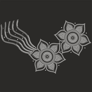 Kraag Strass ketting sjabloon vertakte bloemen vrouw shirts svg ss6 ss10 ss16 knippen, bling ontwerp downloaden, silhouet overdracht Svg