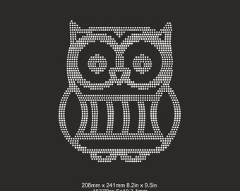 Owl Rhinestone Owl ss10 template SVG, Owl Rhinestone Gift,T shirt ss10 Hotfix design Cricut silhouette Rhinestone cuttable Svg