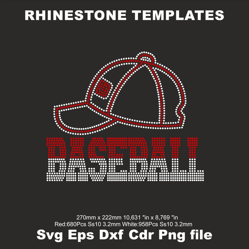 Baseball Cap Rhinestone Template SVG Ss10,baseball Cheer Svg, Baseball ...