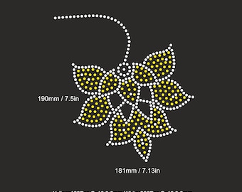 Flowers Rhinestone Pattern Left Right ,Rhinestone Necklace ,woman shirts svg Cricut Svg,ss10,Hotfix Flower iron on transfer instant download